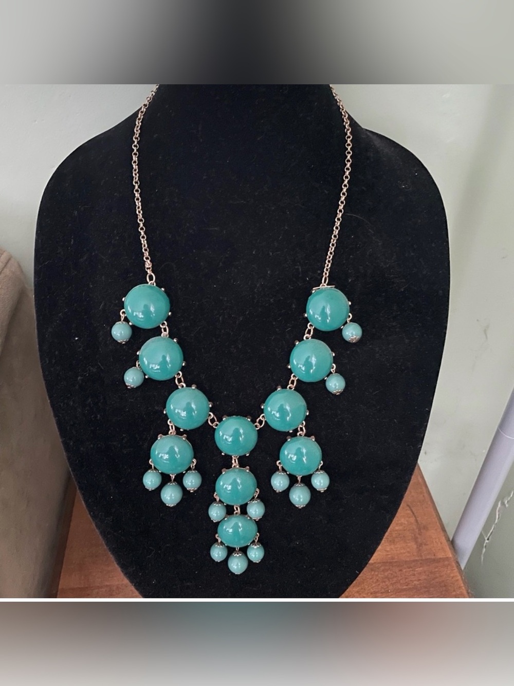 Teal Statement Bubble Necklace - Women Jewelry
